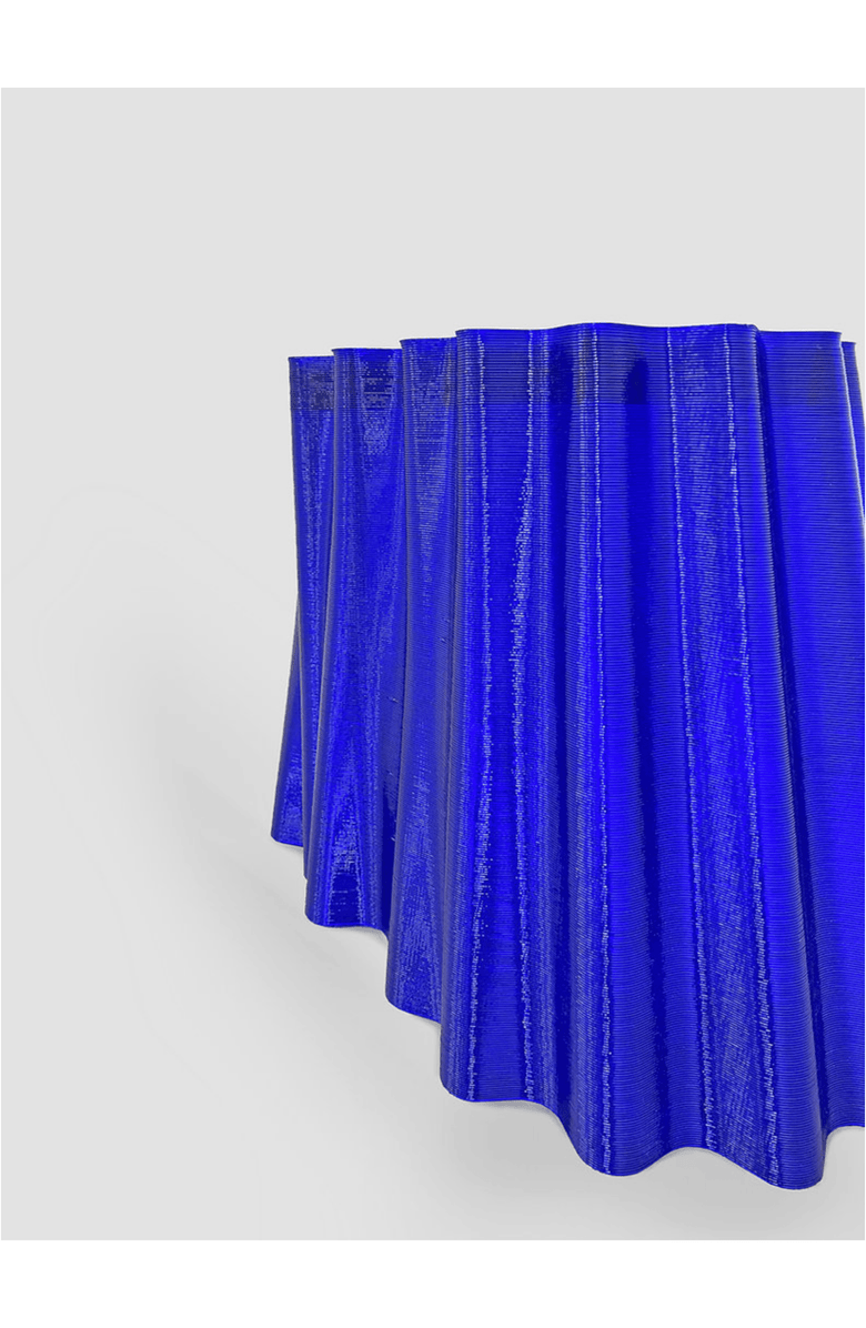Form & Seek Luxury 3D Printed Abstract Stool, Alternate, color, Blue