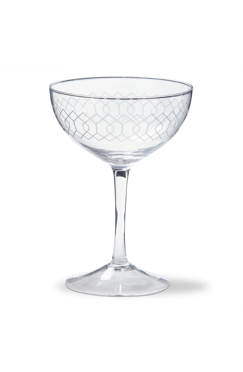 tag Fitz Etched Coupe Glass Clear Glass 10 oz 4.21 x 4.21 x 5.98 in, Main, color, Clear