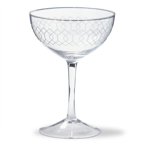 Fitz Etched Coupe Glass Clear Glass 10 oz 4.21 x 4.21 x 5.98 in