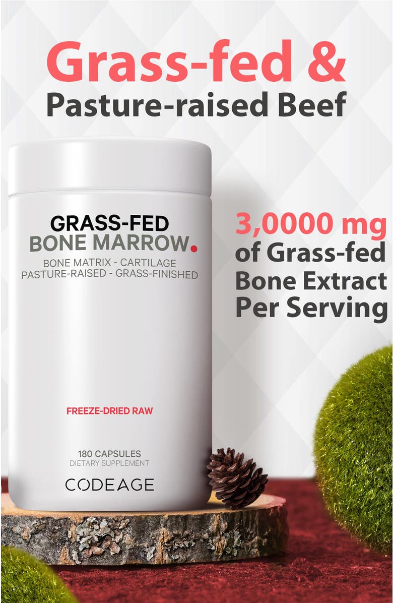 Codeage Grass-Fed Bone Marrow Supplement, Alternate, color, White