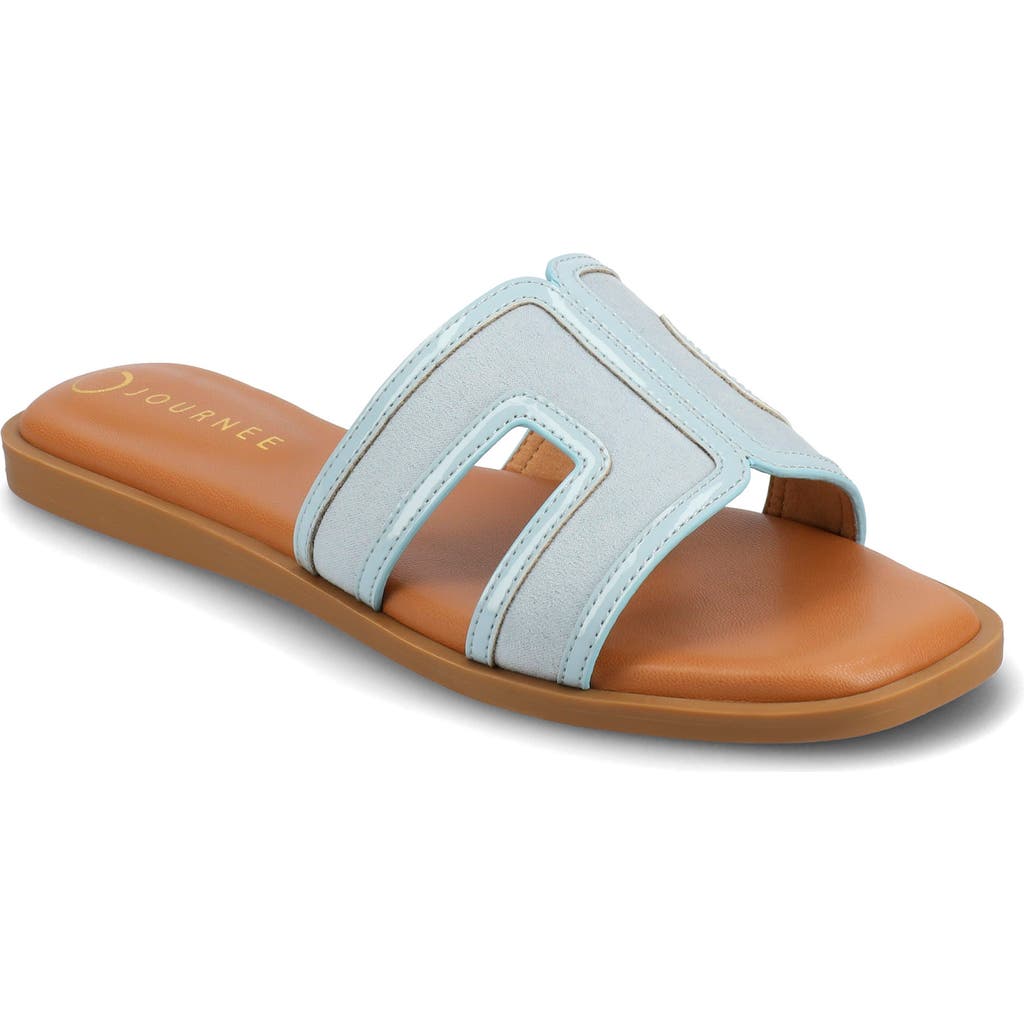 Journee Collection Primah Slide Sandal In Light Blue
