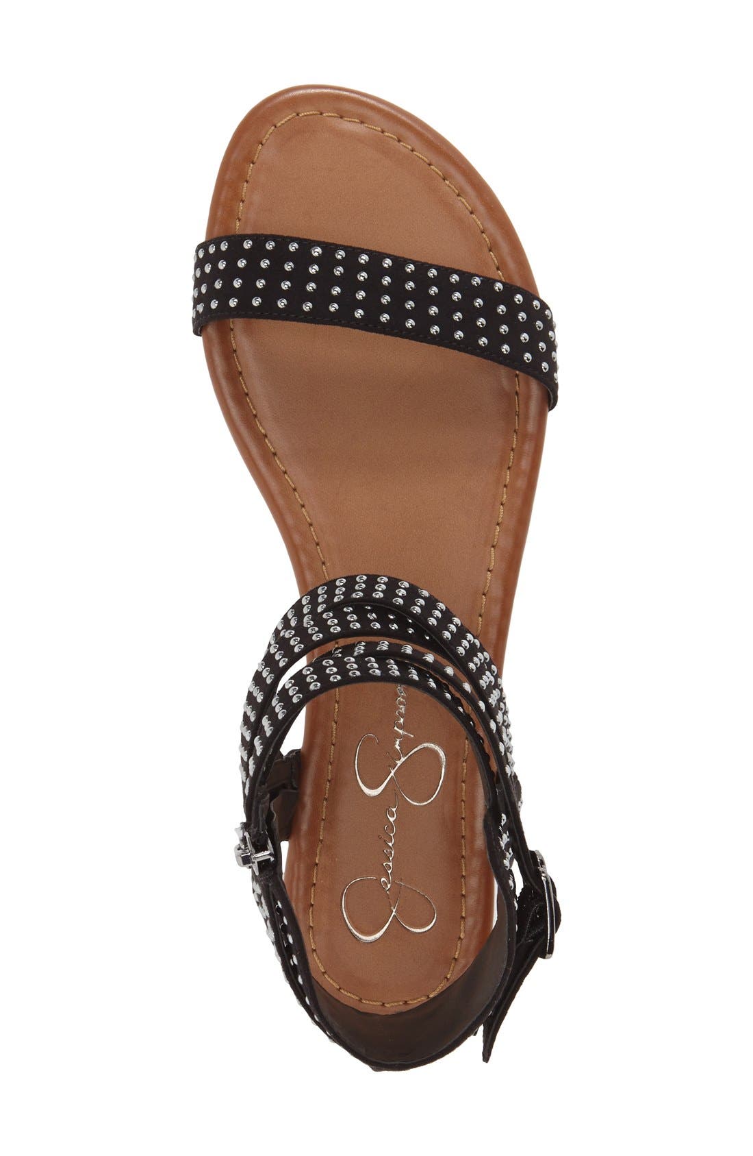 Jessica Simpson 'Karessa' Studded Flat Sandal, Alternate, color, 