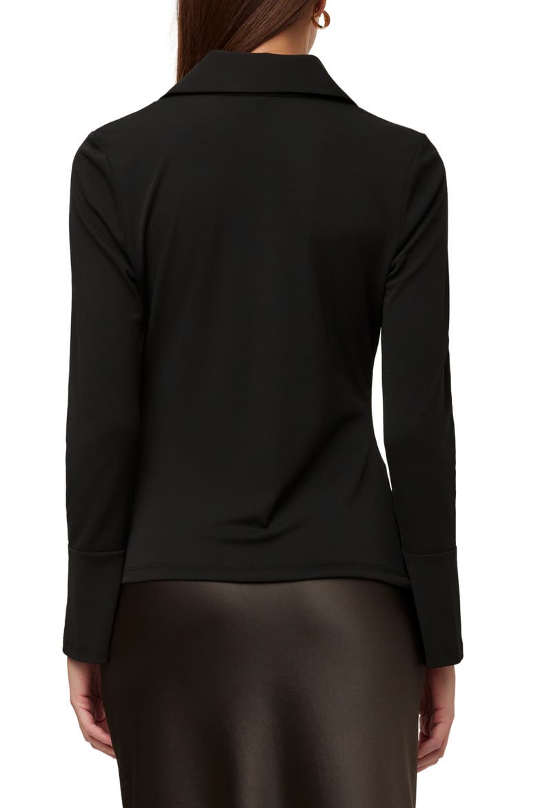 Lana Drape Front Top, Alternate, color, BLACK