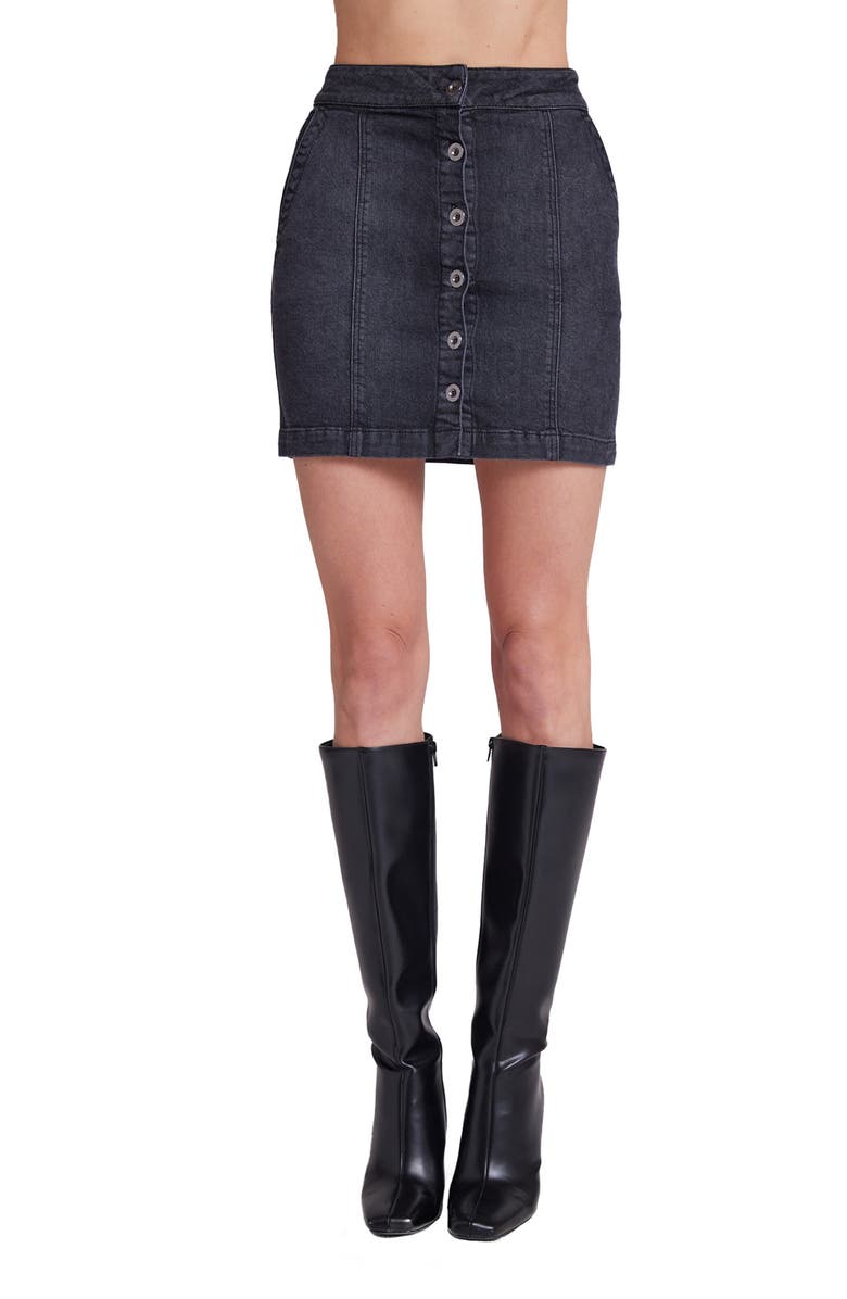 Bella Dahl Button Front Denim Miniskirt, Main, color,