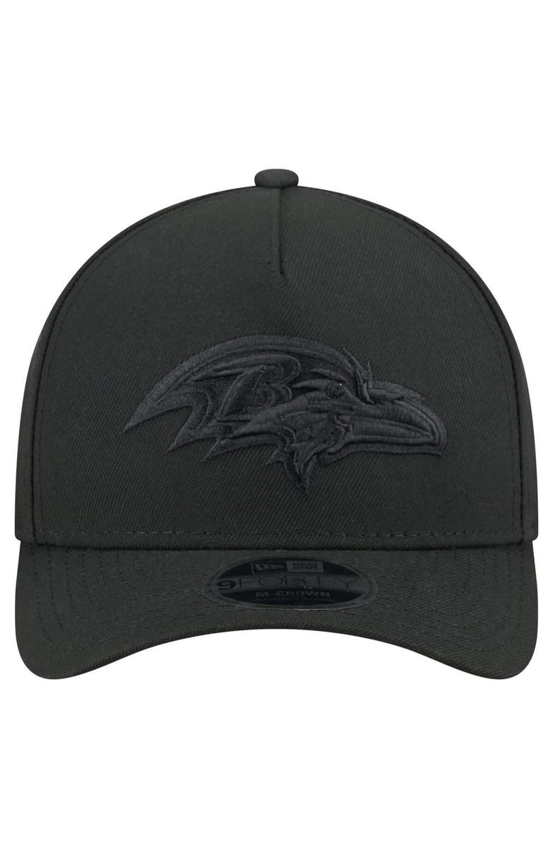 New Era Men's New Era Black Baltimore Ravens Team Collection 9FORTY M-Crown A-Frame Adjustable Hat, Alternate, color,