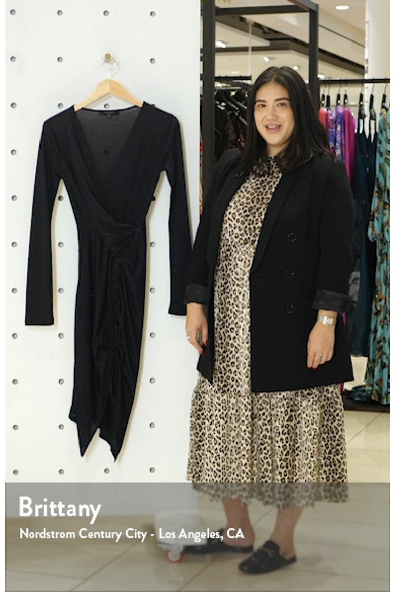 Rina Glitz Drawstring Long Sleeve Wrap Dress video