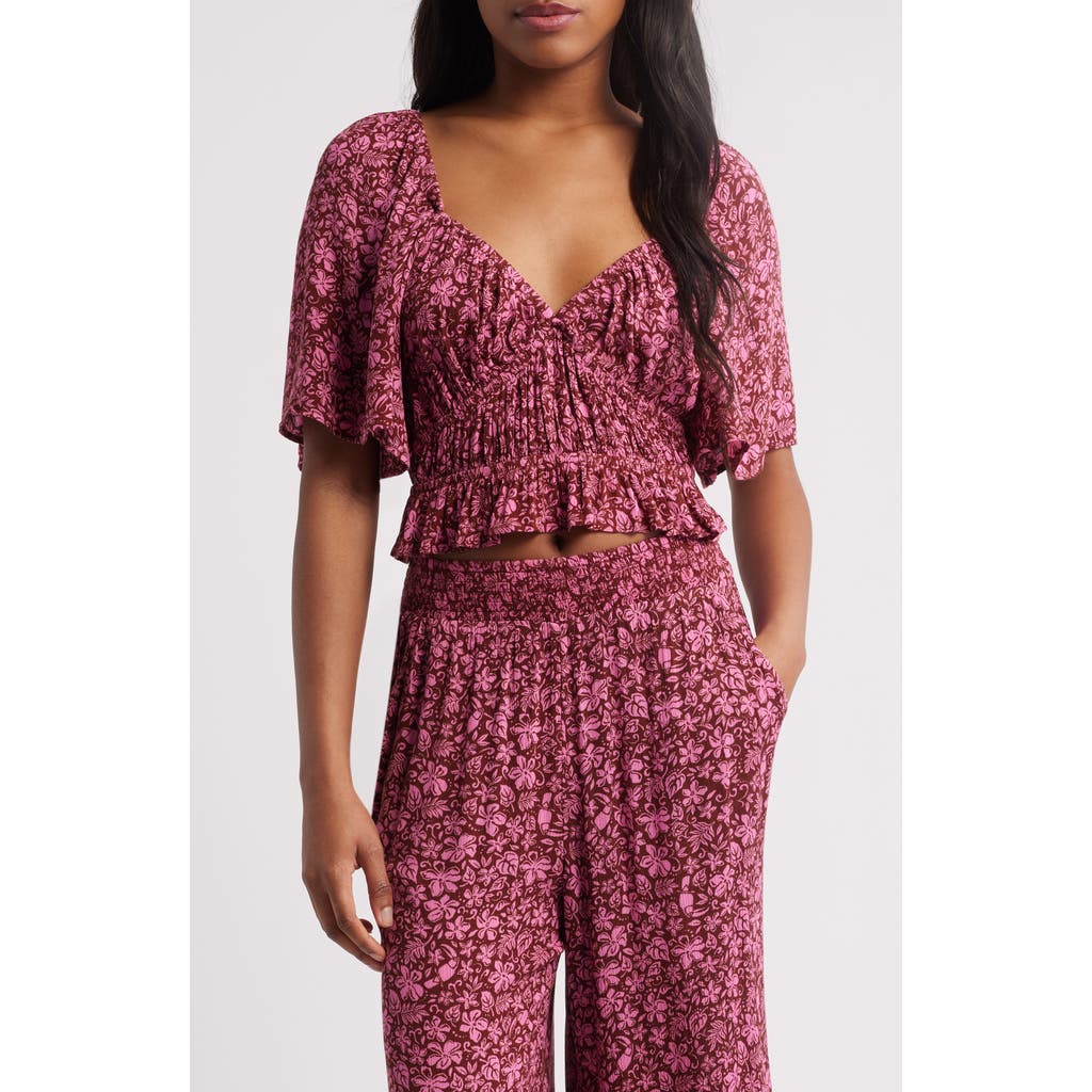 Rip Curl Beach Party Flutter Sleeve Top in Hot Pink  product