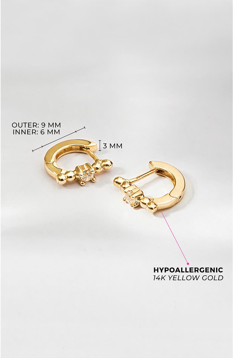 In Season Jewelry 14k Polished Front Cubic Zirconia Hoops, Alternate, color, Gold