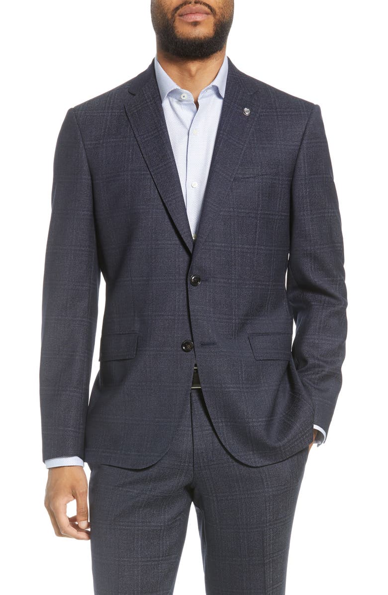 Ted Baker London Jay Windowpane Wool Suit, Alternate, color, 