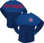 FANATICS Women's Fanatics Branded Royal Chicago Cubs Checker Print Long Sleeve T-Shirt
