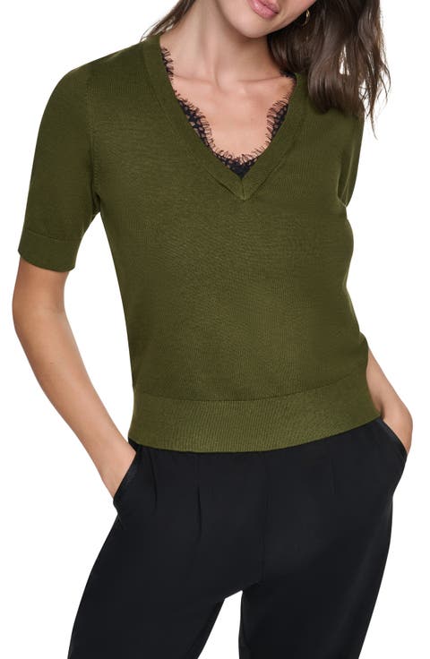 Lace Trim Sweater