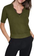 DKNY Lace Trim Sweater