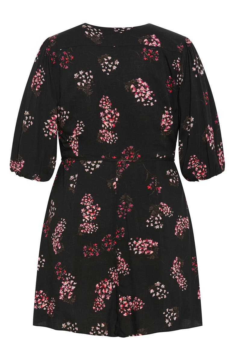 City Chic Camila Floral Faux Wrap Dress, Alternate, color, Floral