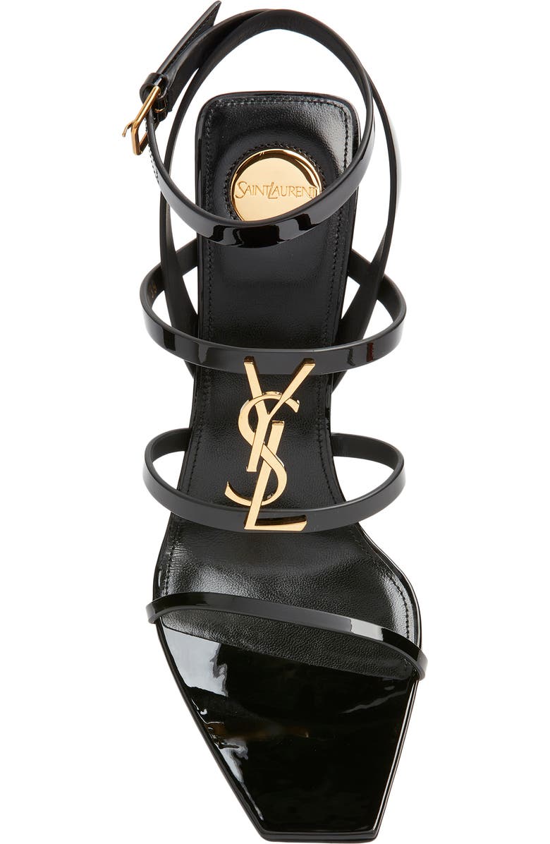 Saint Laurent Cassandra Sandal, Alternate, color, Noir