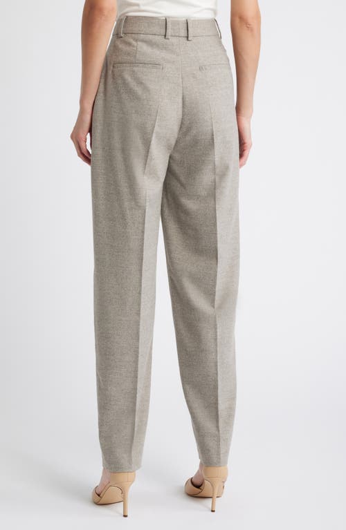 Hugo Boss Boss Tabitha Wool Blend Straight Leg Pants In Beige Melange Flannel