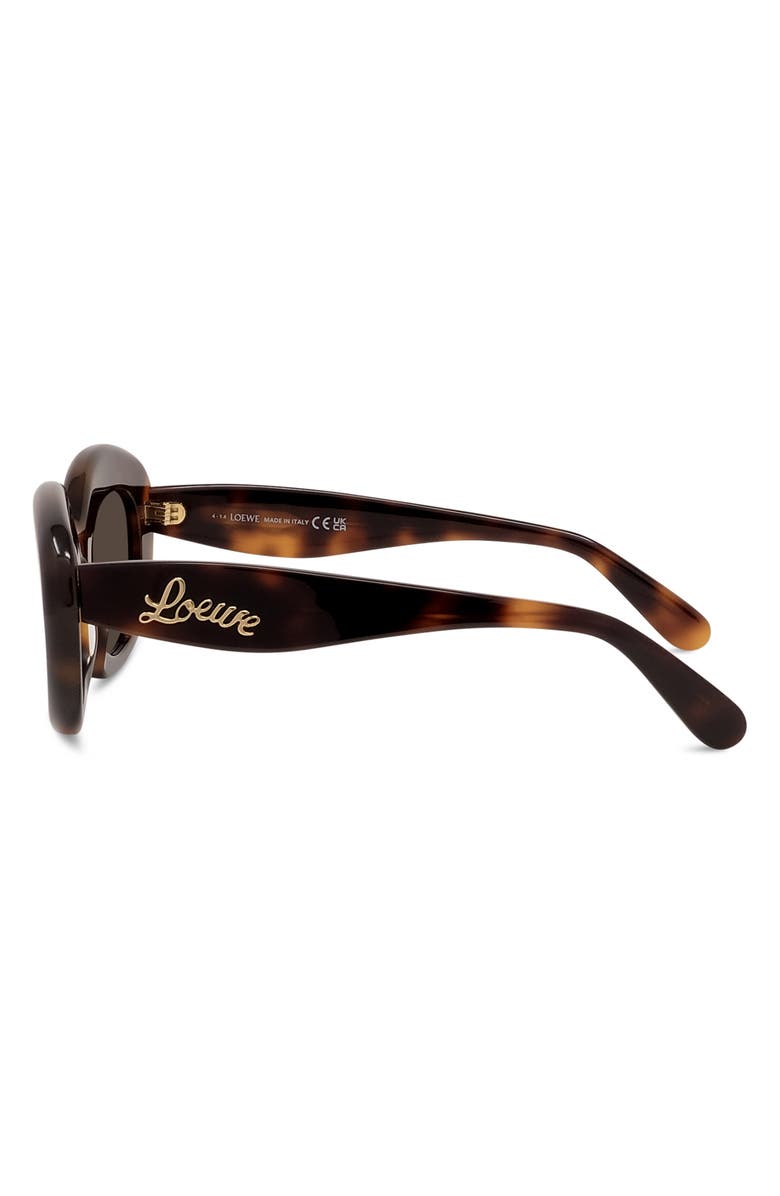 Loewe Curvy 51mm Cat Sunglasses, Alternate, color, Dark Havana / Brown
