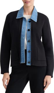 Jones New York Denim Collar Cardigan