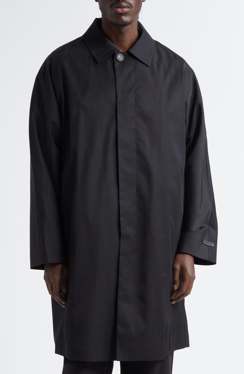 Fear of God Nylon & Wool Car Coat, Main, color, Black