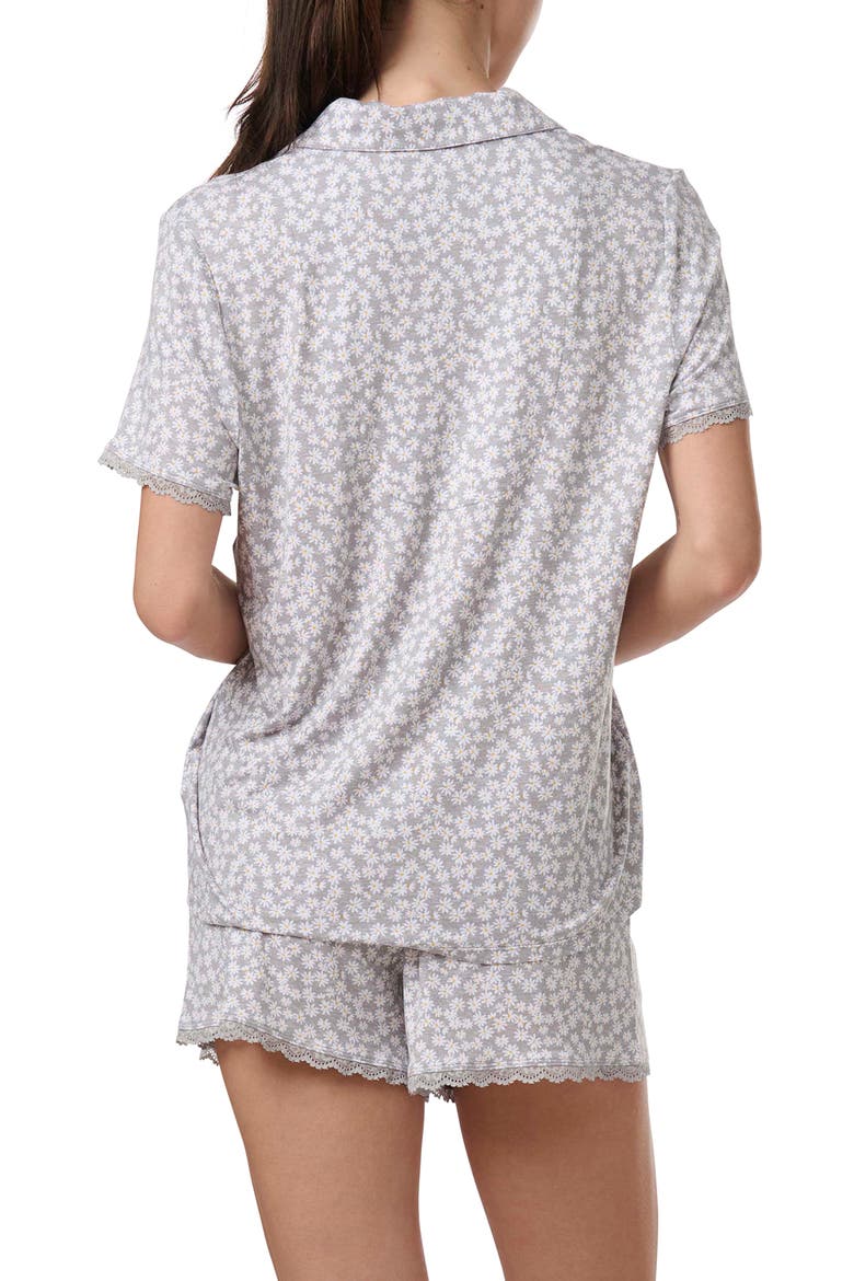 Notch Collar Short Pajamas, Alternate, color, DAISY POP TOSS