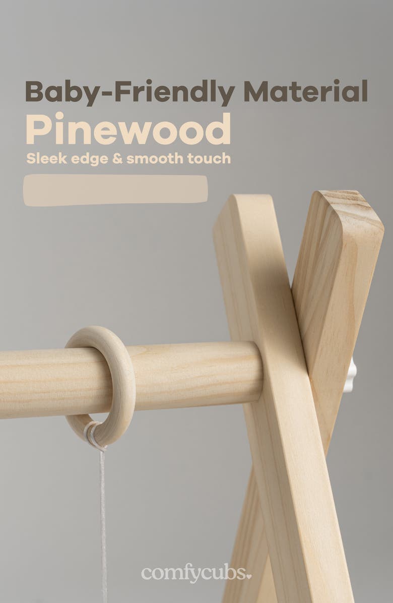 Comfy Cubs Wooden Baby Play Gym Set, Alternate, color, Natural Wood