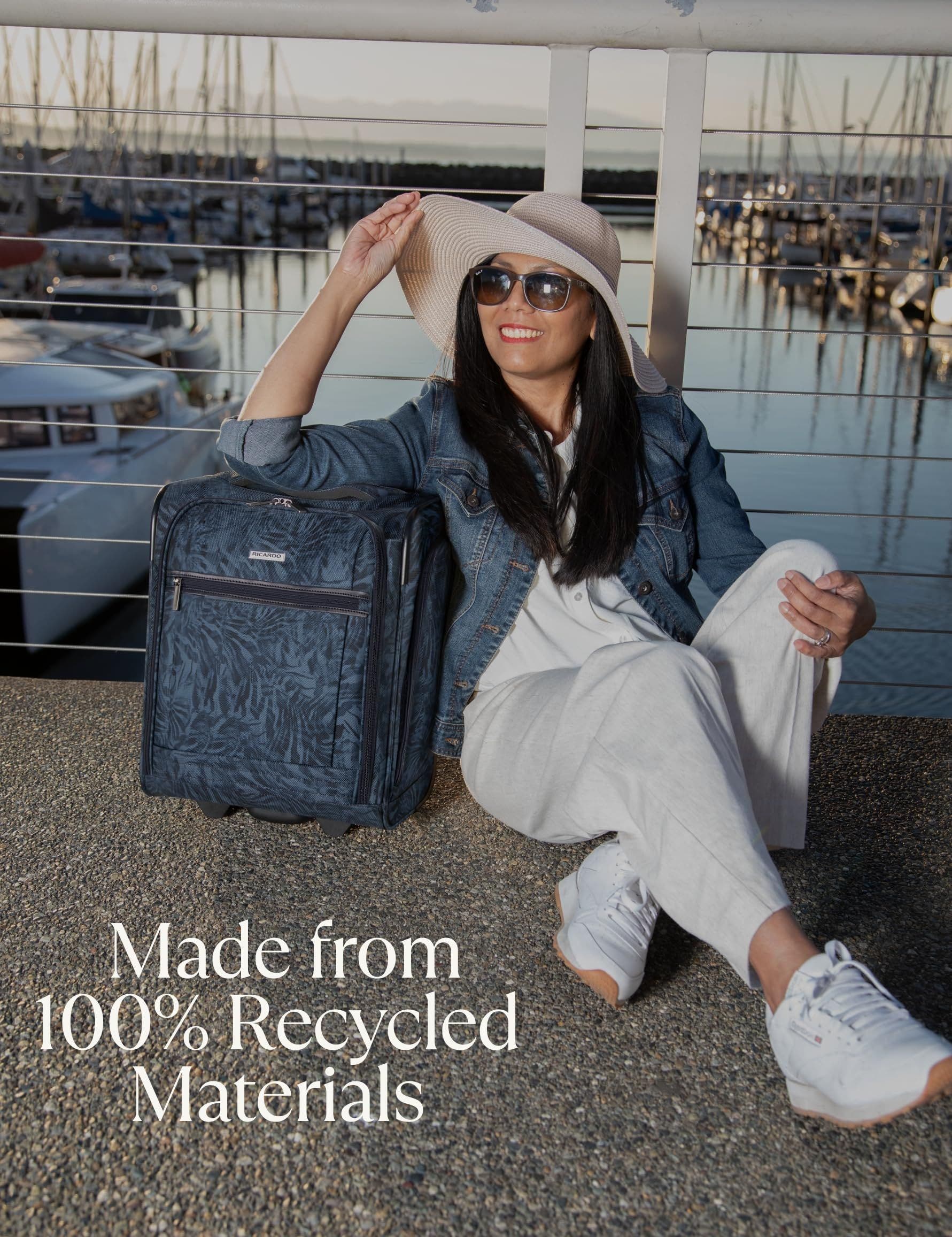 Ricardo Beverly Hills Avalon 28L Under the Seat Carry On Luggage Sustainable Travel Bag, Alternate, color, Serengeti Night