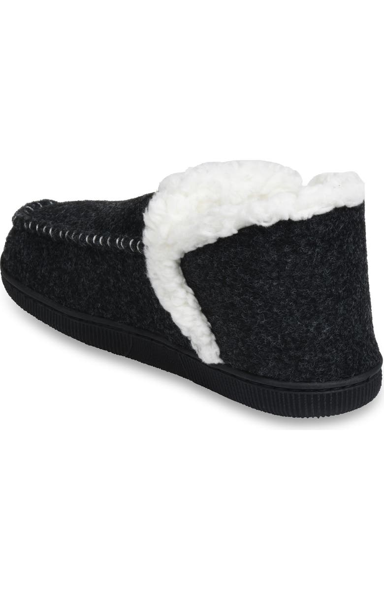 GAAHUU Faux Fur Moc Toe Slipper, Alternate, color, Black