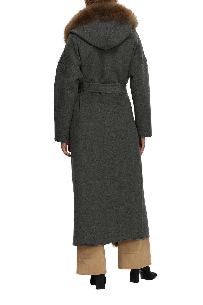 Reversible  Cashmere Parka with Genuine Shearling Trim, Alternate, color, BEIGE/GRAY/BROWN