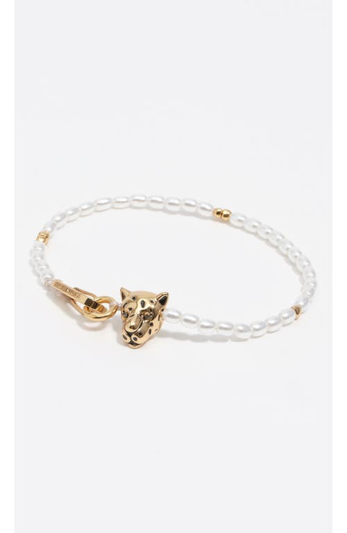 Bimba Y Lola Panther Pearls Bracelet In White