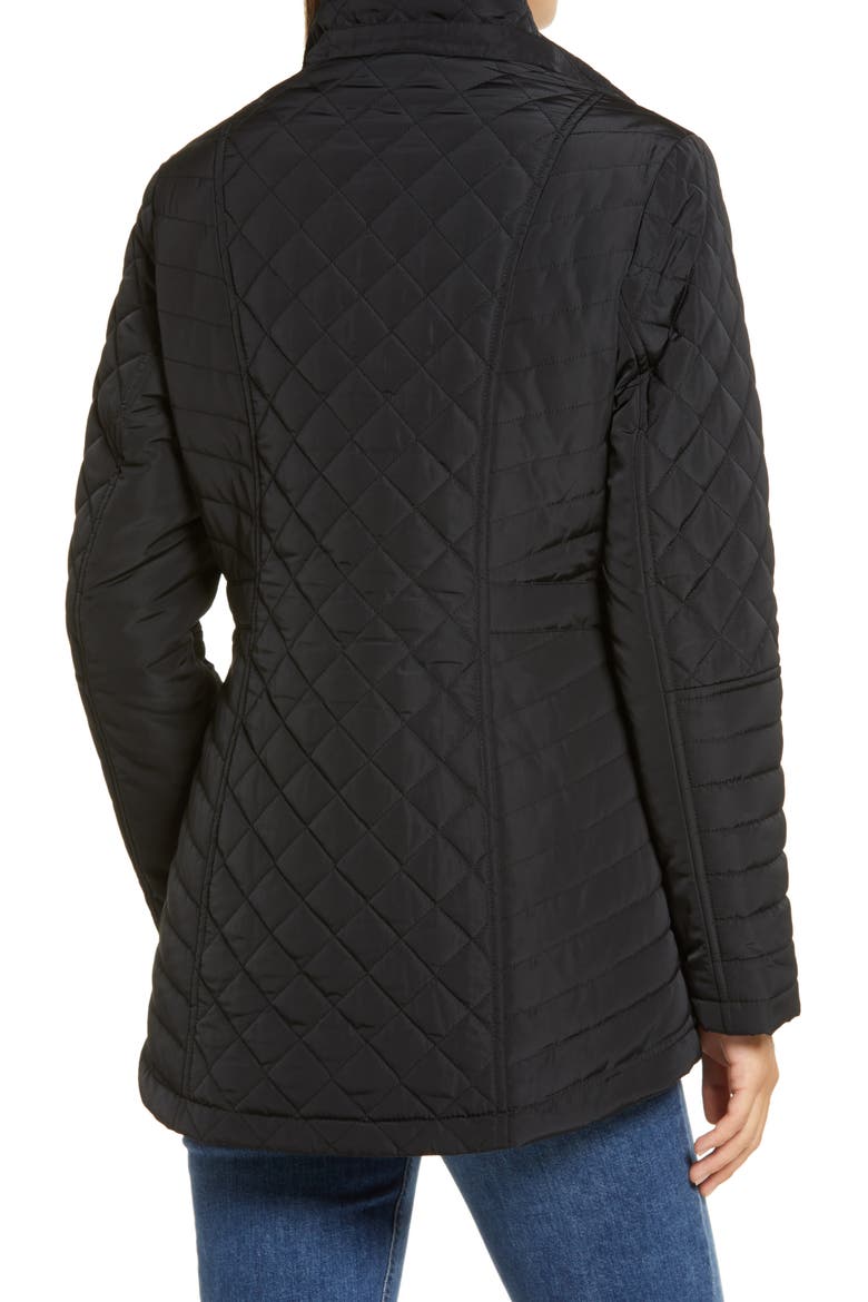 Quilted Hooded Jacket, Alternate, color, BLACK