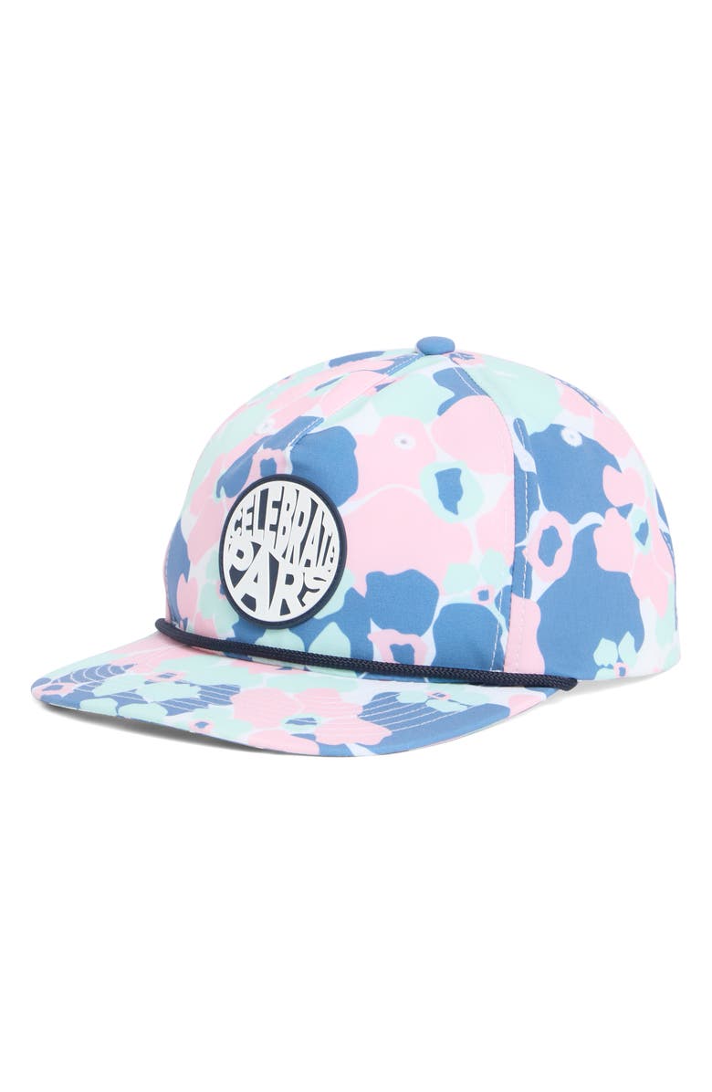 Swannies Siggy Floral Waterproof Baseball Cap, Main, color, Flamingo