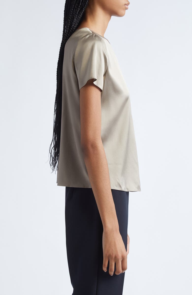 Emporio Armani Stretch Silk Satin Top, Alternate, color, Sand