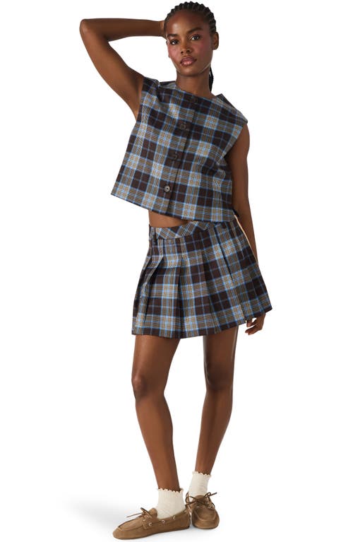 Steve Madden Margo Pleated Plaid Midi Skirt In Multi