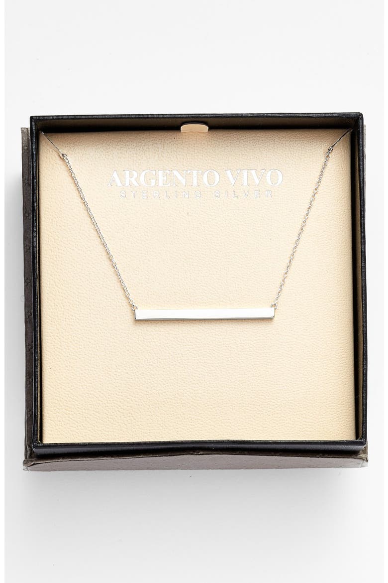 Argento Vivo Bar Pendant Necklace, Alternate, color, SILVER