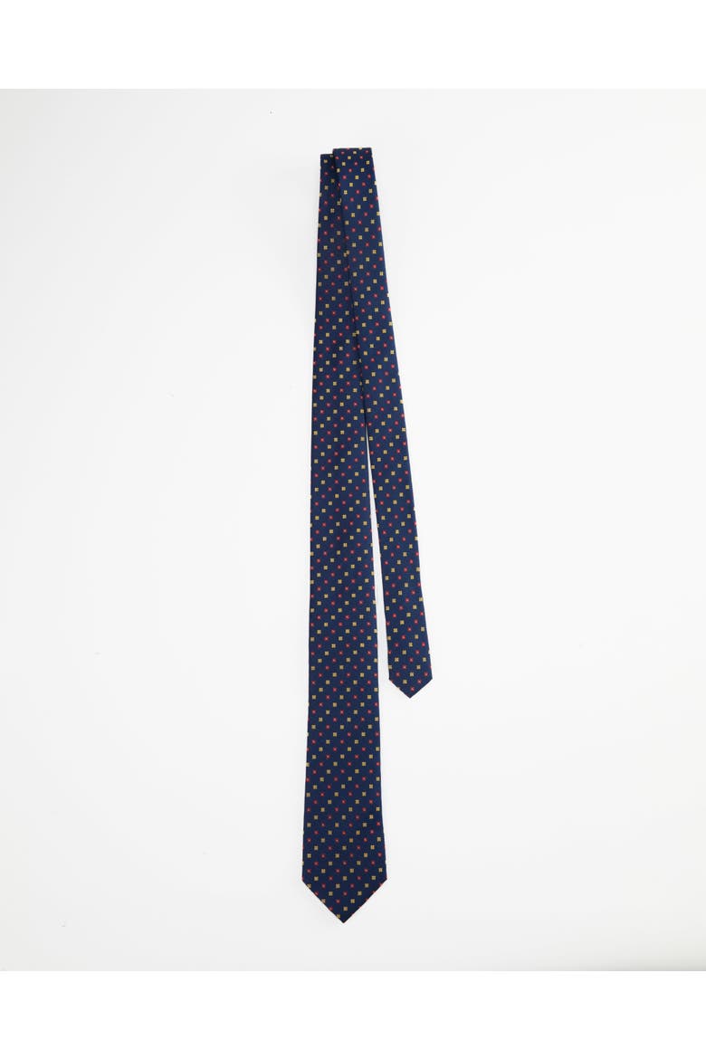 Diamond Blossom Silk Jacquard Tie, Alternate, color, Navy