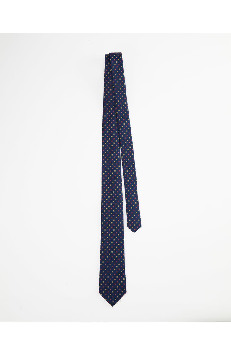 Knottery & Co Diamond Blossom Silk Jacquard Tie, Alternate, color, Navy