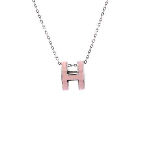 Pop H Pendant Chain Necklace Metal and Enamel