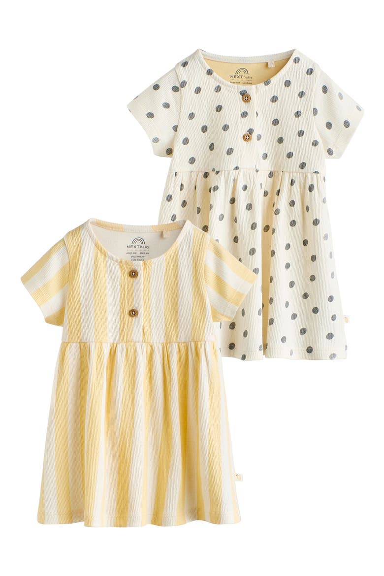 Pack of 2 Assorted Stretch Cotton Dresses, Main, color, YELLOW