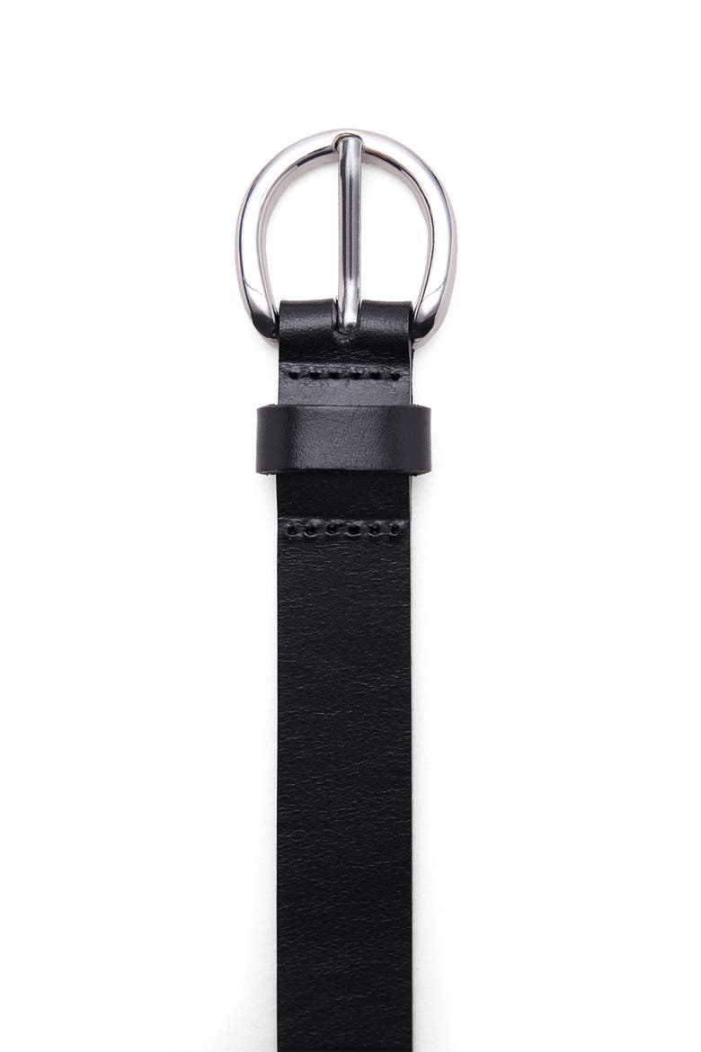 Leather Narrow Belt, Alternate, color, BLACK