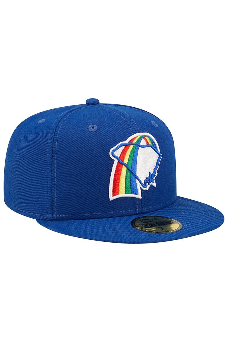 Men's New Era Blue Charleston RiverDogs Rainbows Theme Night 59FIFTY Fitted Hat, Alternate, color, Blue