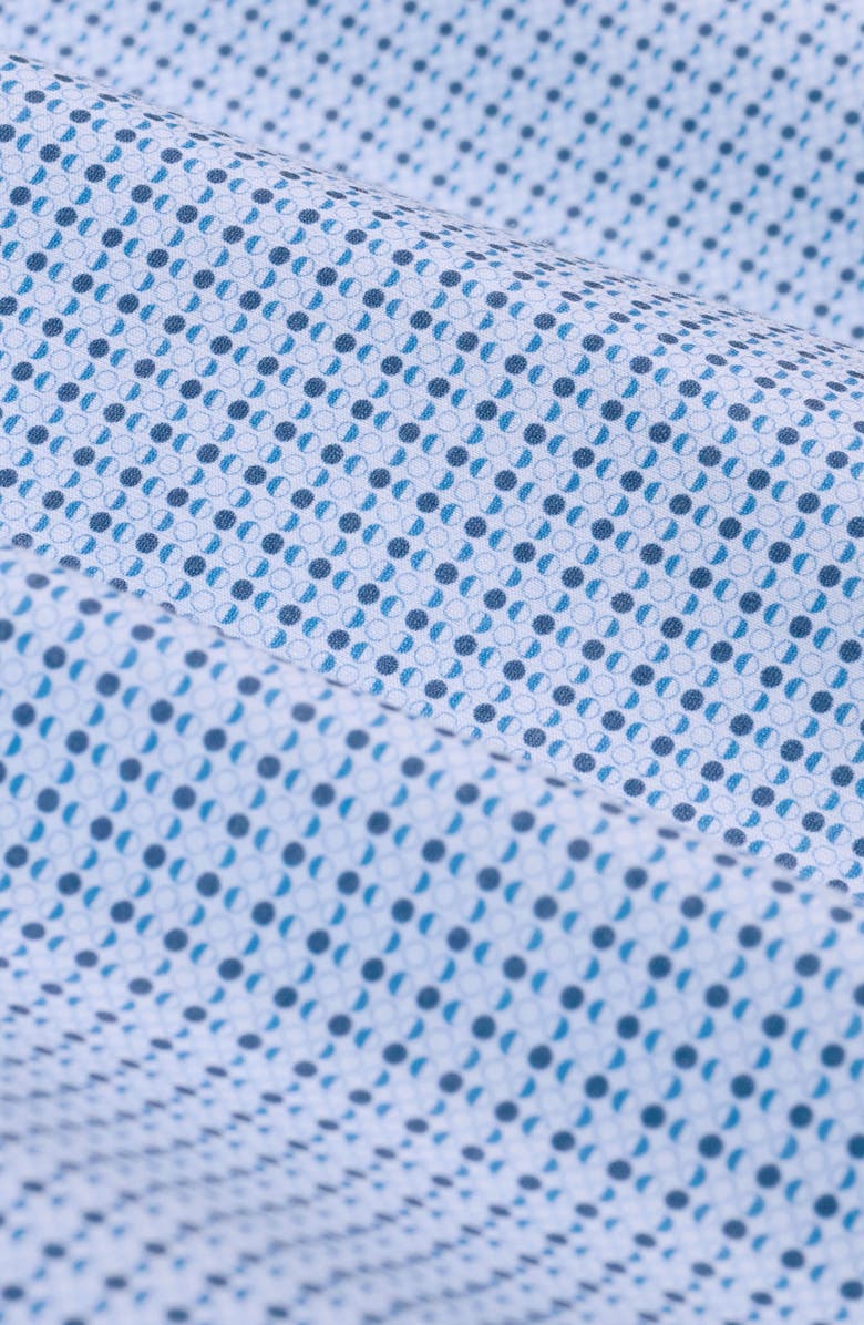Bugatchi Miles OoohCotton<sup>®</sup> Neat Dot Print Short Sleeve Button-Up Shirt, Alternate, color, Air Blue