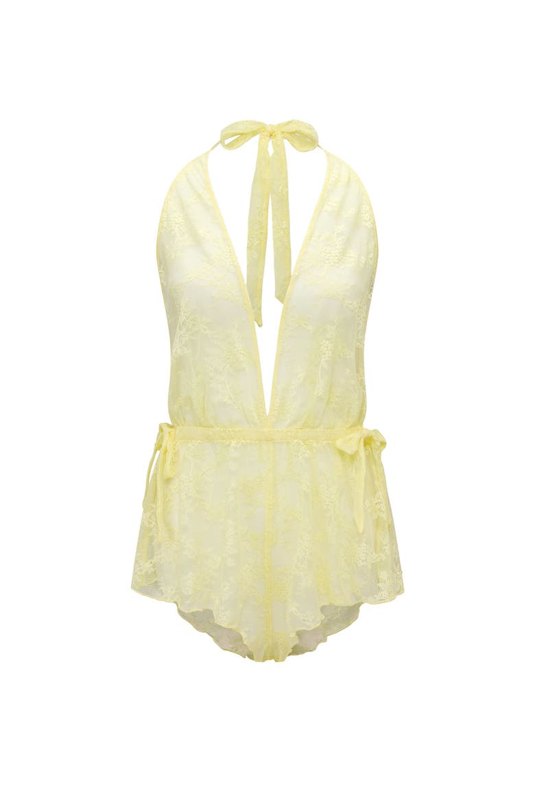 Danie Romper Lingerie, Alternate, color, Light yellow
