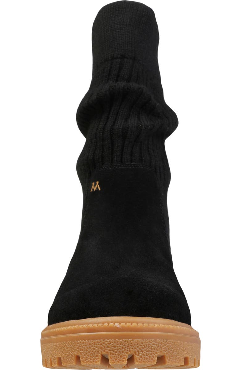 Mykos Suede & Knit Boot, Alternate, color, Black/ Gum