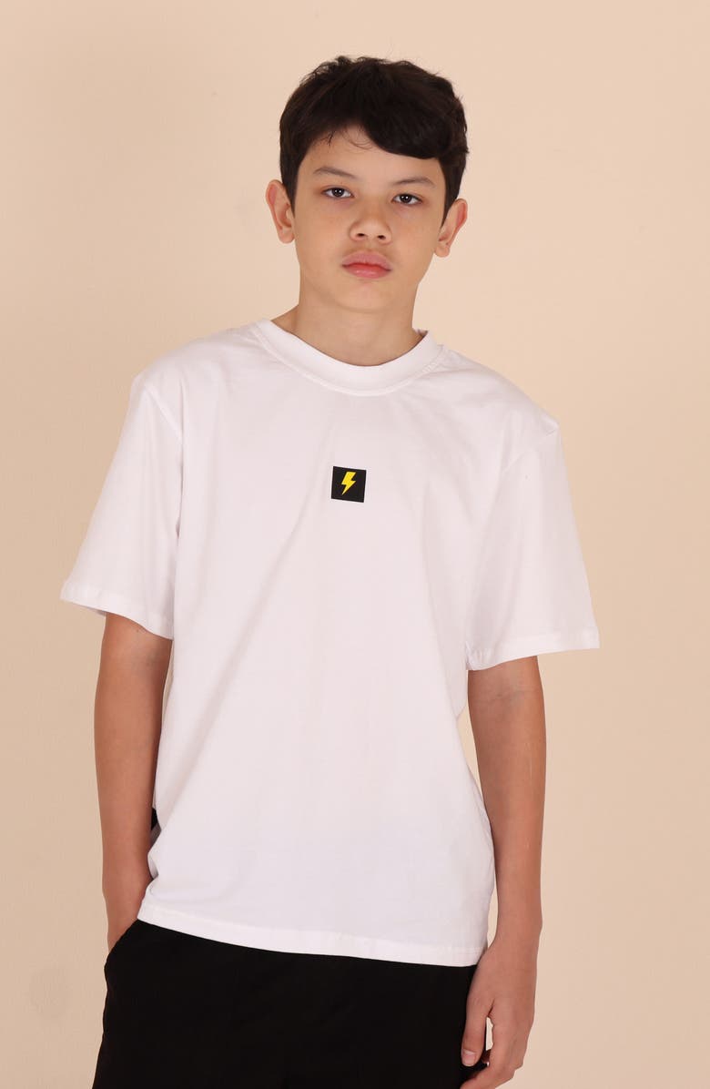 TINY TRIBE Kids' Fire Thunder Cotton Graphic T-shirt, Alternate, color, White