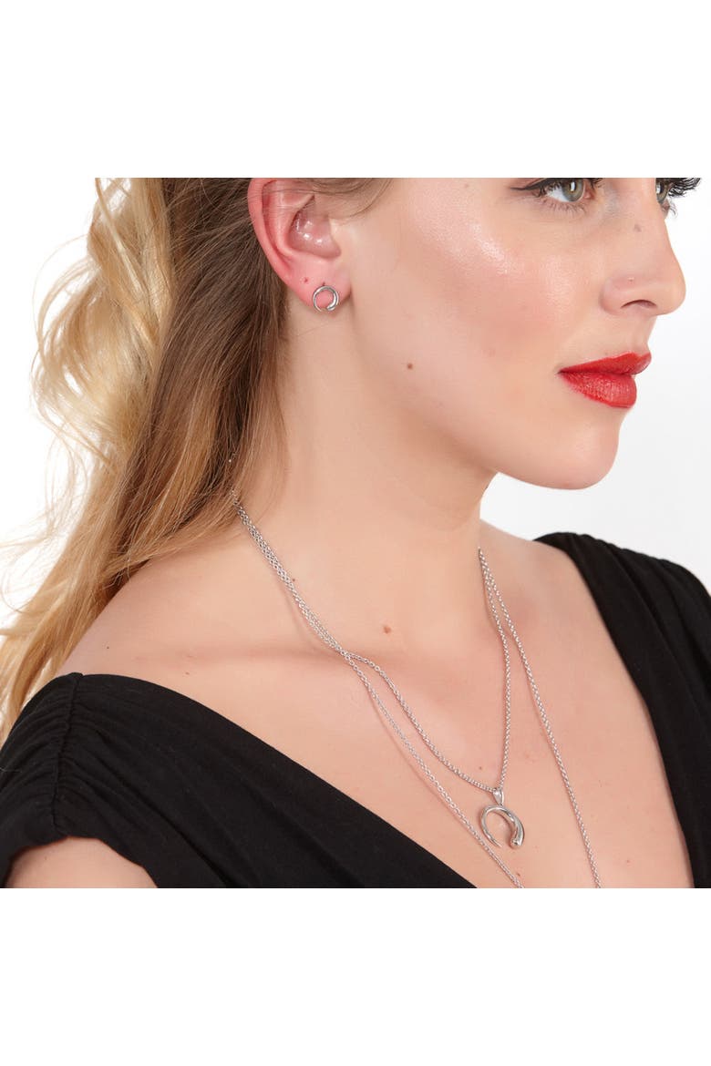 Luna Studs, Alternate, color, Sterling Silver