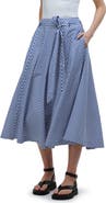 Madewell Stripe Flare Poplin Midi Skirt