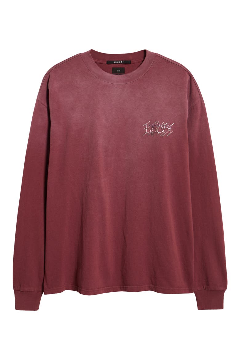 K9 Ekcess Long Sleeve Graphic T-shirt, Main, color, BURGUNDY