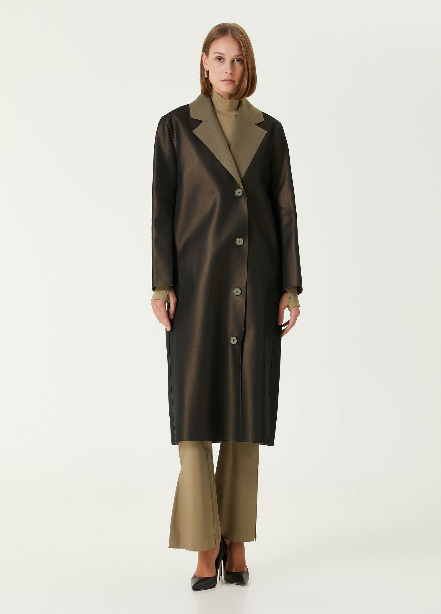 Wool Blend Paper Women Coat - image 2