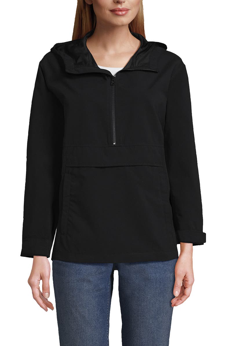 Lands' End Unisex Wind Anorak Jacket, Main, color, Black