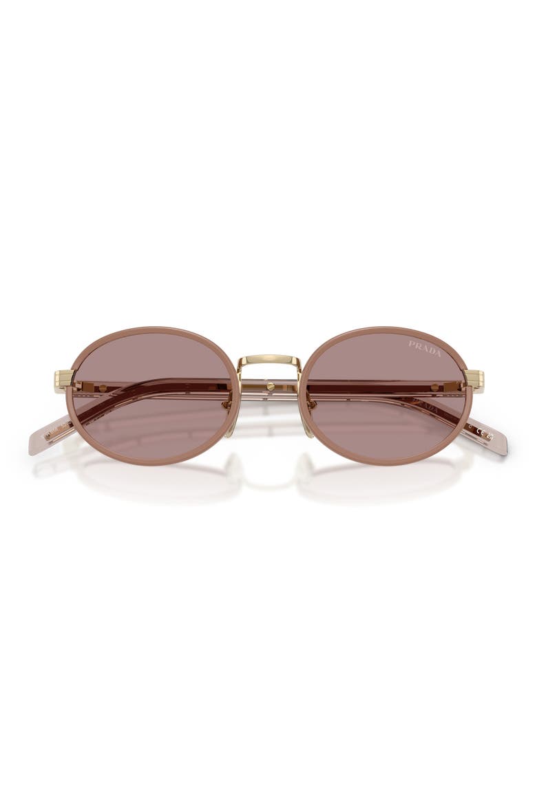 52mm Oval Sunglasses, Alternate, color, PECAN/ LIGHT PURPLE BROWN