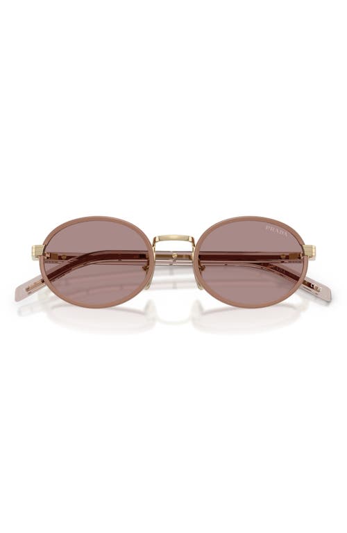 Prada Womens Brown Pr B56s Round-frame Metal Sunglasses In Brown